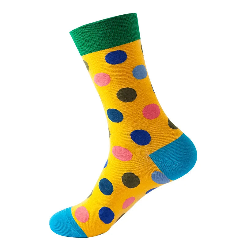 Women Crew Socks Funny Cute Cartoon candy color dot crew socks