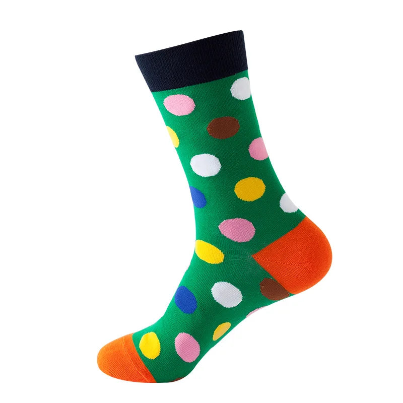 Women Crew Socks Funny Cute Cartoon candy color dot crew socks