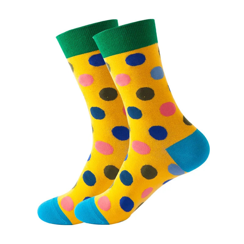 Women Crew Socks Funny Cute Cartoon candy color dot crew socks