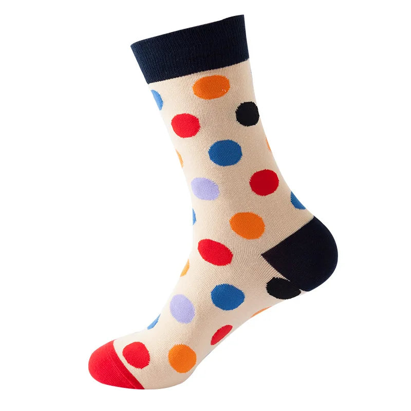Women Crew Socks Funny Cute Cartoon candy color dot crew socks