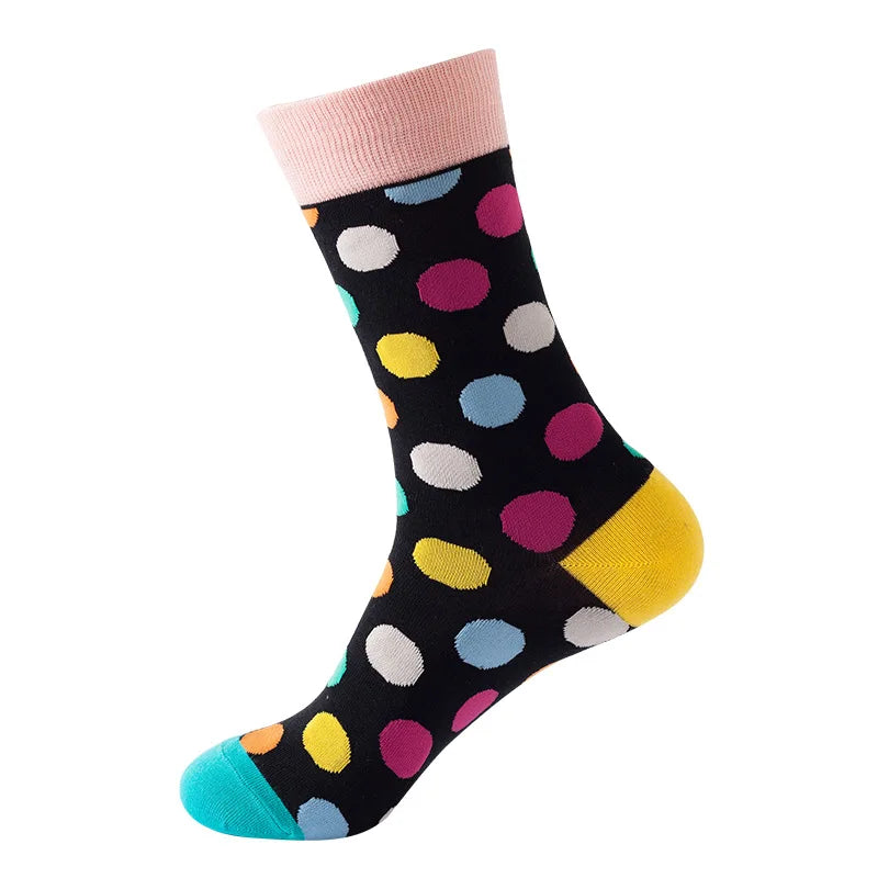 Women Crew Socks Funny Cute Cartoon candy color dot crew socks