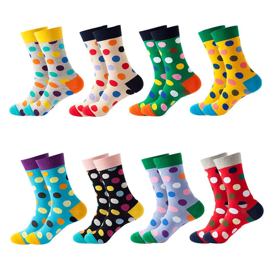 Women Crew Socks Funny Cute Cartoon candy color dot crew socks