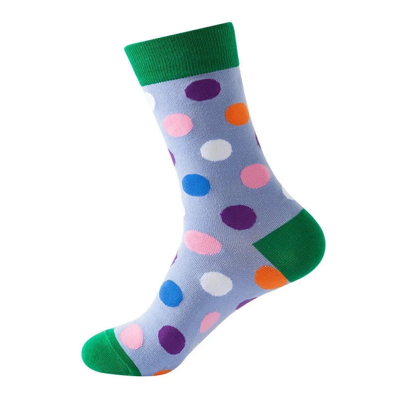 Women Crew Socks Funny Cute Cartoon candy color dot crew socks