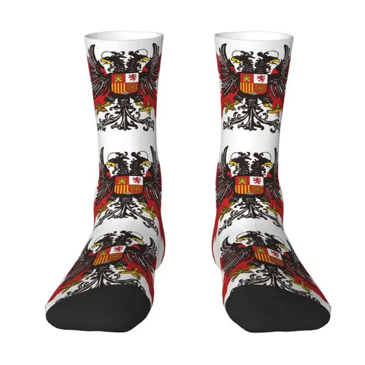 Spanish Legion Men Women Crew Socks Unisex Novelty Spain Burgundy Cross Spring Summer Autumn Winter Dress Socks
