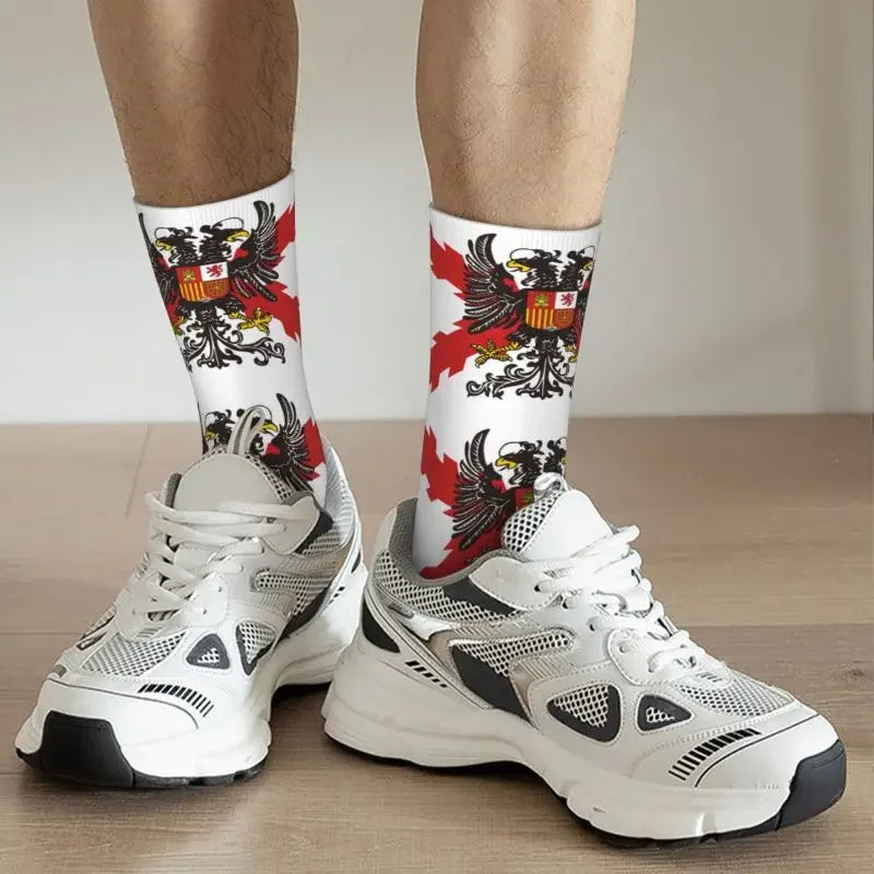 Spanish Legion Men Women Crew Socks Unisex Novelty Spain Burgundy Cross Spring Summer Autumn Winter Dress Socks