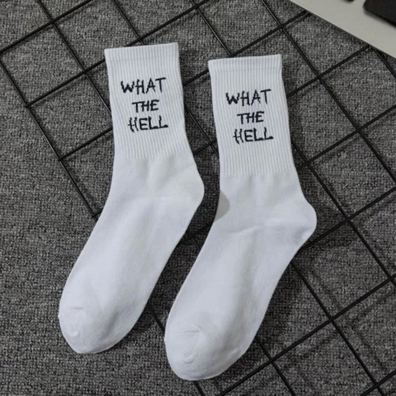 2 Pairs of Men's Crew Socks, Pure White, Simple English Style, Popular, Moisture-wicking and Sweat-absorbing