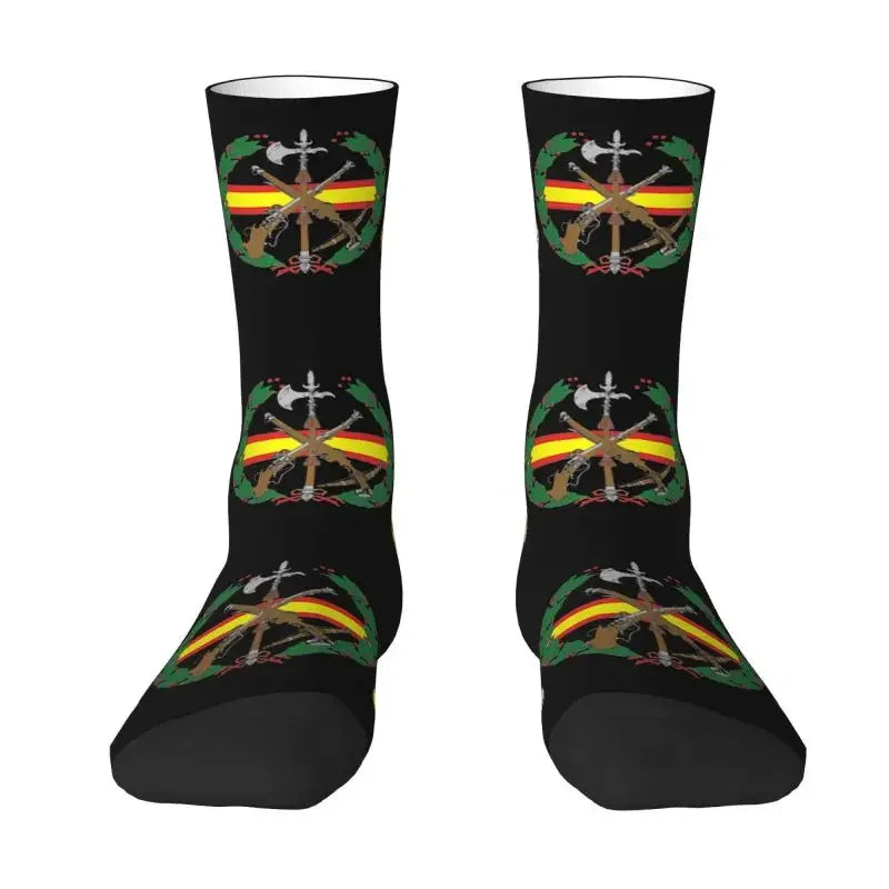Spanish Legion Men Women Crew Socks Unisex Novelty Spain Burgundy Cross Spring Summer Autumn Winter Dress Socks